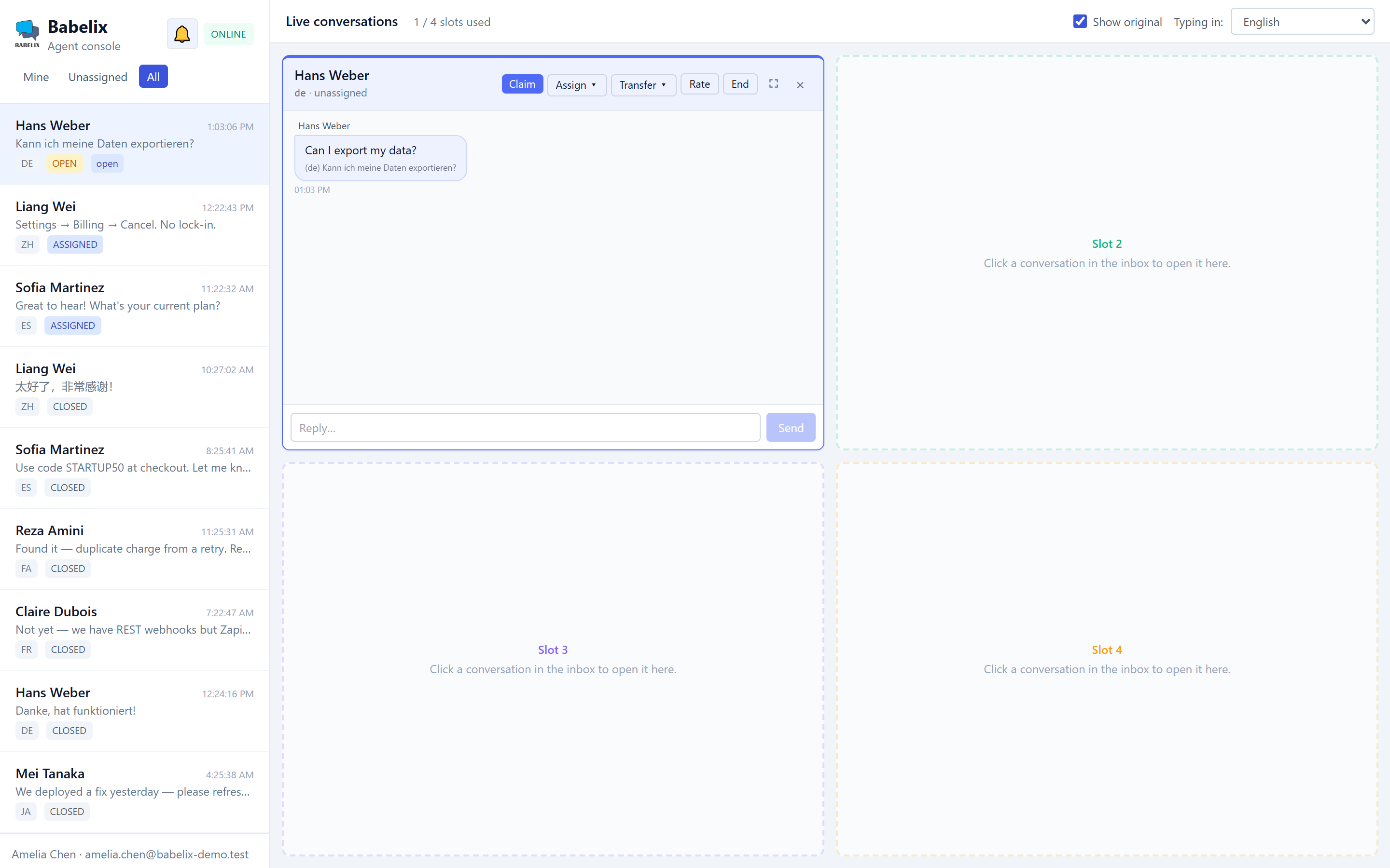 A 4-pane console built for juggling chats